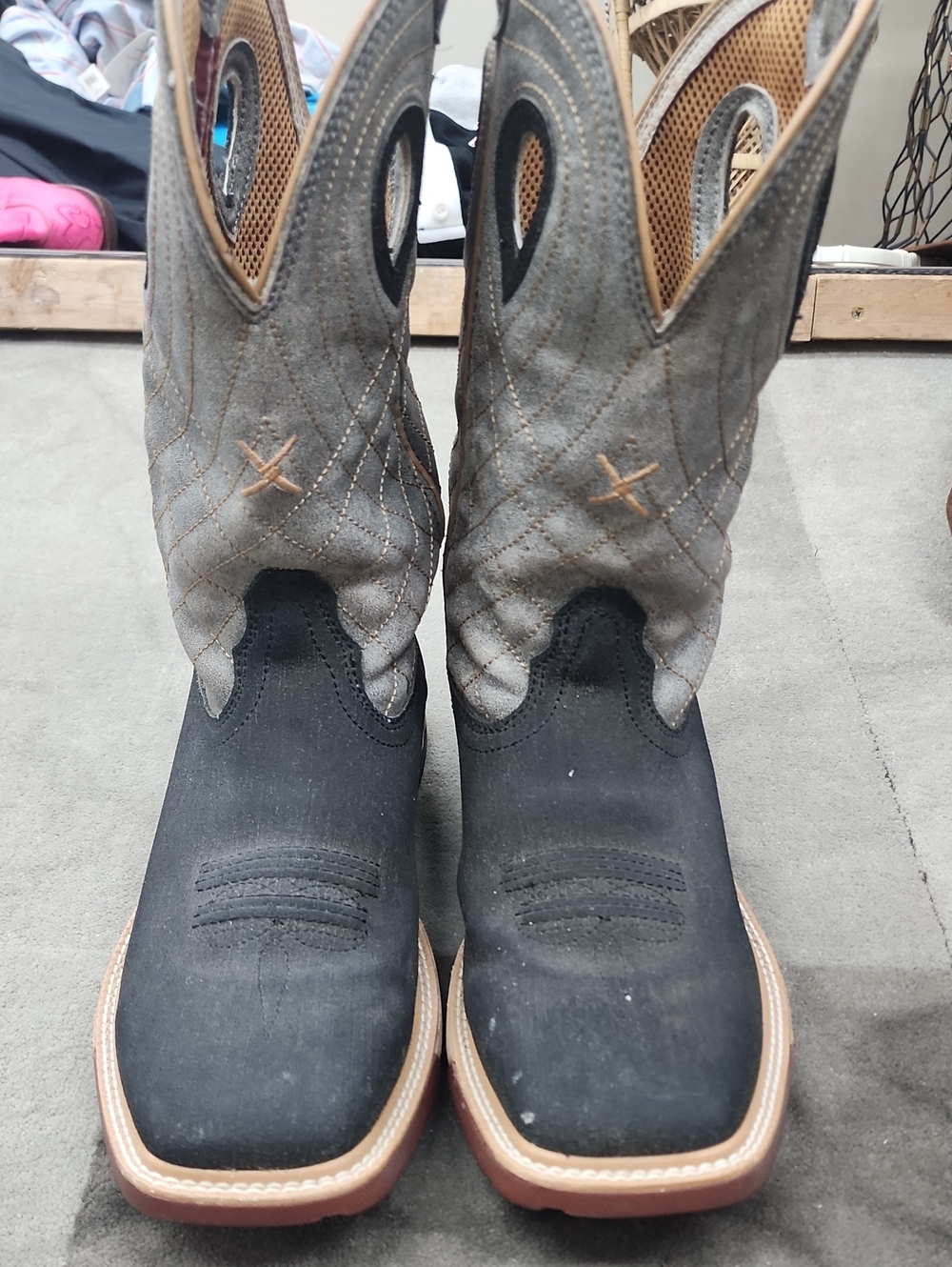 Twisted X Black and Gray Western Work Boots